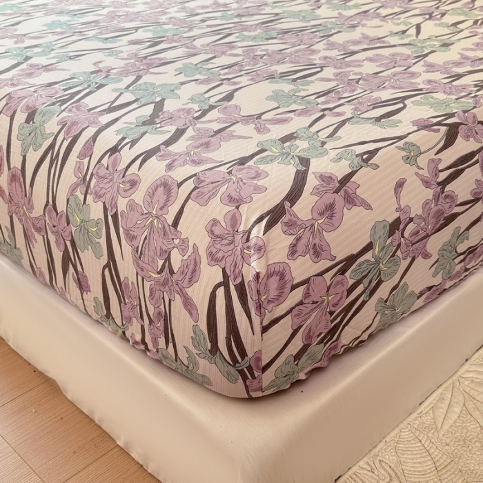 91家纺网 家纺一手货源 找家纺 火星时代 2023新款A类床笠罩棉小竺棉床笠保护套纯色床罩床垫罩床套 美人蕉