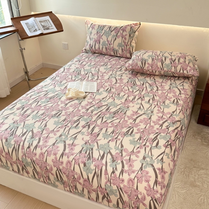 91家纺网 家纺一手货源 找家纺 火星时代 2023新款A类床笠罩棉小竺棉床笠保护套纯色床罩床垫罩床套 美人蕉