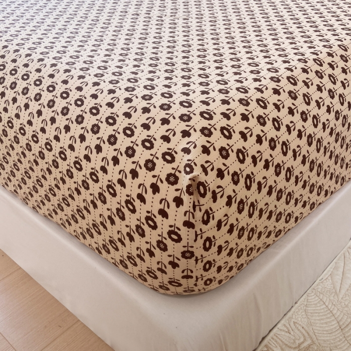 91家纺网 家纺一手货源 找家纺 火星时代 2023新款A类床笠罩棉小竺棉床笠保护套纯色床罩床垫罩床套 热可可