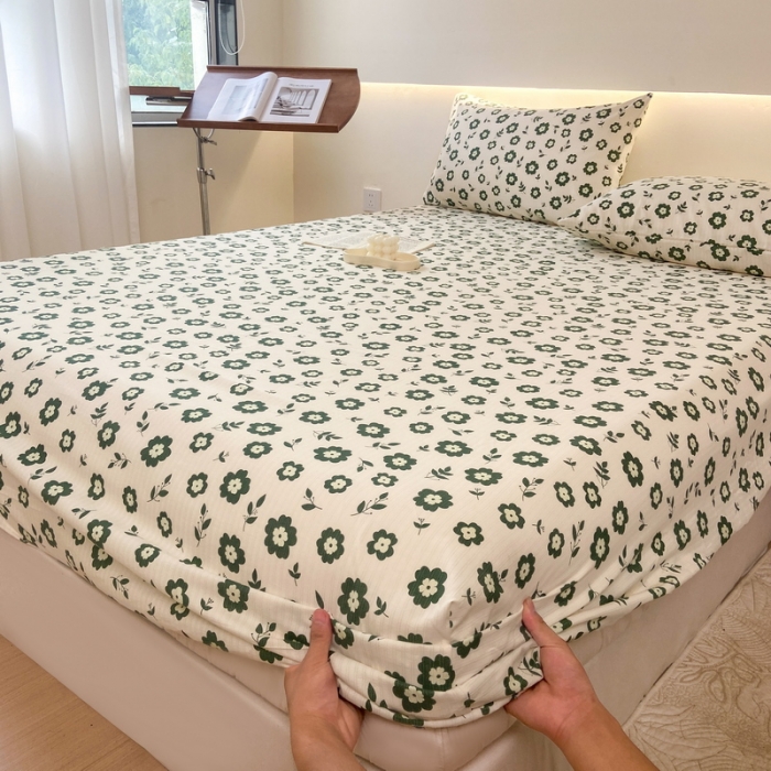 91家纺网 家纺一手货源 找家纺 火星时代 2023新款A类床笠罩棉小竺棉床笠保护套纯色床罩床垫罩床套 繁华