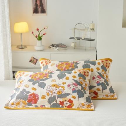 91家纺网 家纺一手货源 找家纺 （总）棠薇家纺 2025新款八层枕巾加厚纱布枕巾花卉系列