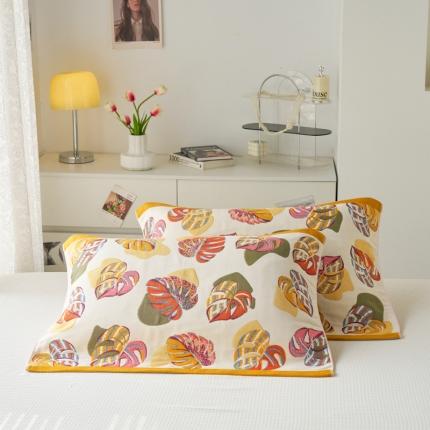 91家纺网 家纺一手货源 找家纺 （总）棠薇家纺 2025新款八层枕巾加厚纱布枕巾花卉系列