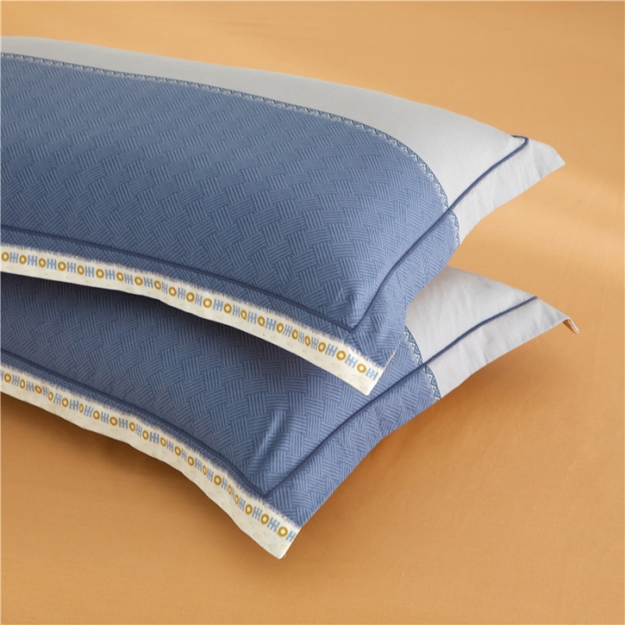 91家纺网 家纺一手货源 找家纺 沐白 2023全棉13376花卉条格系列印花四件套 记忆-兰