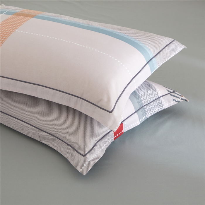 91家纺网 家纺一手货源 找家纺 沐白 2023全棉13376花卉条格系列印花四件套 酷酷牛仔