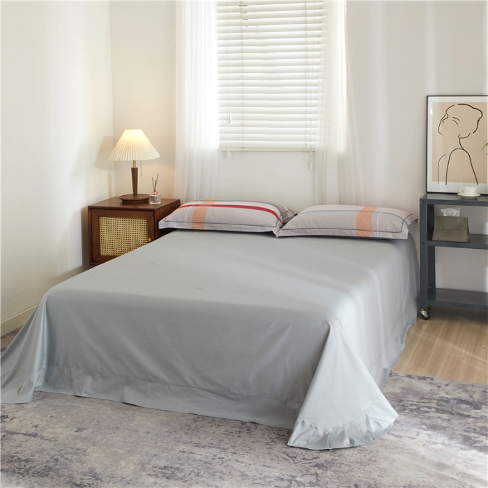 91家纺网 家纺一手货源 找家纺 沐白 2023全棉13376花卉条格系列印花四件套 酷酷牛仔