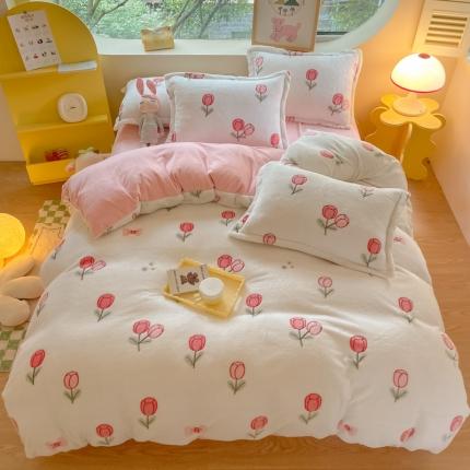 91家纺网 家纺一手货源 找家纺 （总）慕尚 2025新款5D雪花绒四件套系列