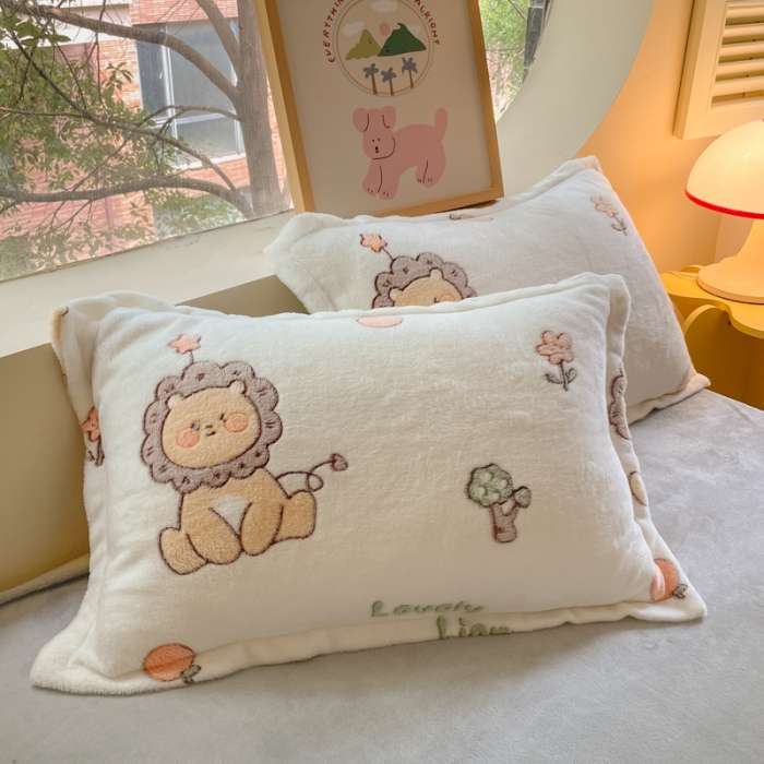 91家纺网 家纺一手货源 找家纺 慕尚 2025新款5D雪花绒四件套系列 幸运狮