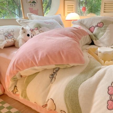 慕尚 2025新款5D雪花绒单品系列-单被套 爱心狗