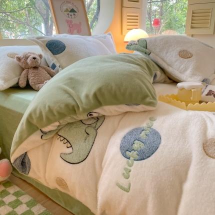 慕尚 2025新款5D雪花绒单品系列-单被套 恐龙之恋