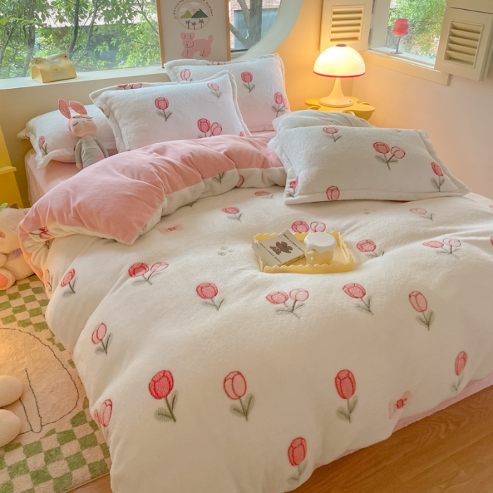 91家纺网 家纺一手货源 找家纺 慕尚 2025新款5D雪花绒单品系列-单被套 玫瑰之恋