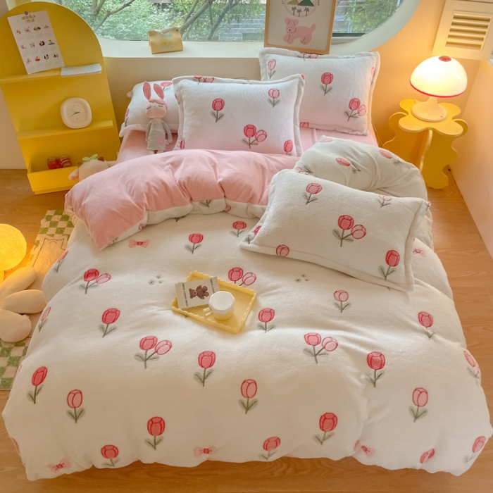 91家纺网 家纺一手货源 找家纺 慕尚 2025新款5D雪花绒单品系列-单被套 玫瑰之恋