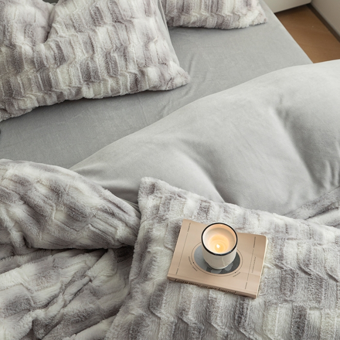 91家纺网 家纺一手货源 找家纺 （总）安哆啦家纺 2024新款濑兔绒毛晕染色系牛奶绒四件套