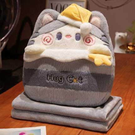 91家纺网 家纺一手货源 找家纺 （总）仟亿莱 2023新款抱抱猫二合一抱枕毯