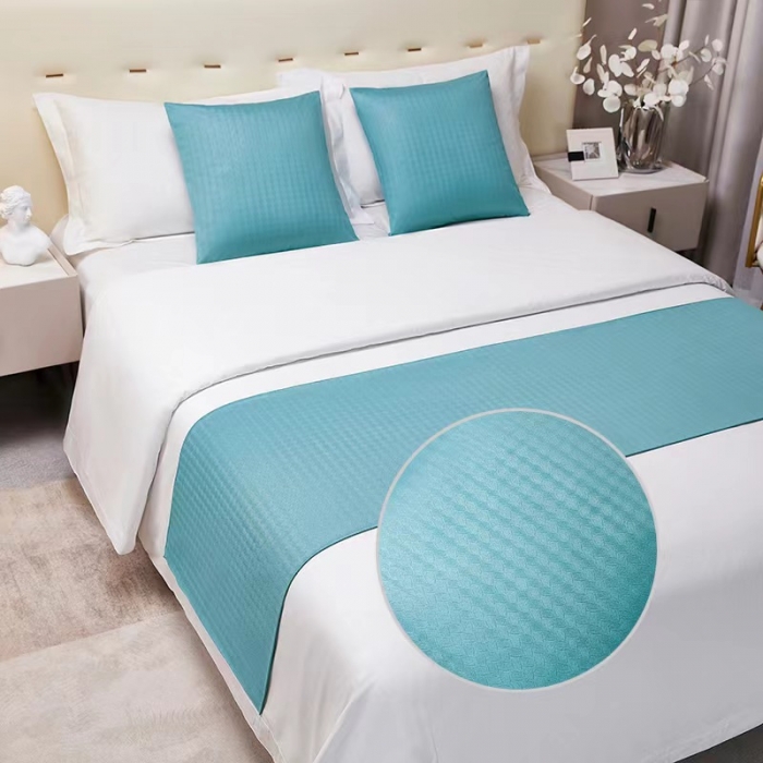 91家纺网 家纺一手货源 找家纺 总安力森/诚臻酒店用品 床尾巾纯色酒店专用床上用品搭巾床旗高端轻奢民宿宾馆简约床盖 不接受退货