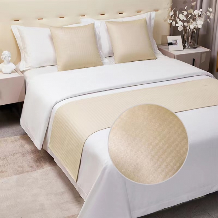 91家纺网 家纺一手货源 找家纺 总安力森/诚臻酒店用品 床尾巾纯色酒店专用床上用品搭巾床旗高端轻奢民宿宾馆简约床盖 不接受退货