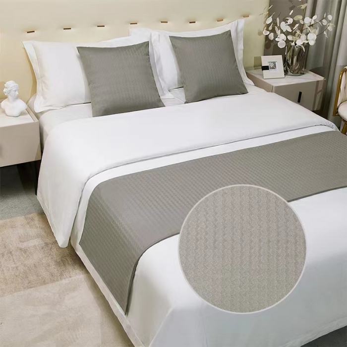 91家纺网 家纺一手货源 找家纺 总安力森/诚臻酒店用品 床尾巾纯色酒店专用床上用品搭巾床旗高端轻奢民宿宾馆简约床盖 不接受退货