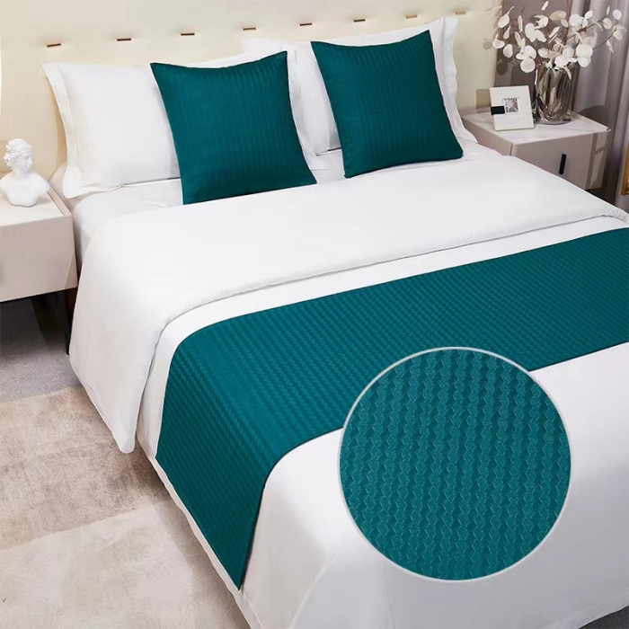 91家纺网 家纺一手货源 找家纺 总安力森/诚臻酒店用品 床尾巾纯色酒店专用床上用品搭巾床旗高端轻奢民宿宾馆简约床盖 不接受退货