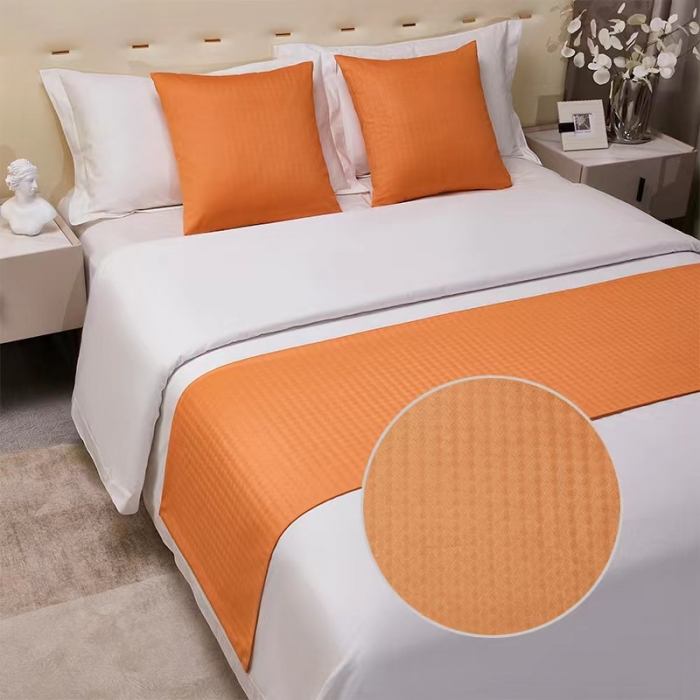 91家纺网 家纺一手货源 找家纺 总安力森/诚臻酒店用品 床尾巾纯色酒店专用床上用品搭巾床旗高端轻奢民宿宾馆简约床盖 不接受退货