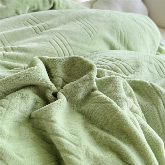 91家纺网 家纺一手货源 找家纺 十个点家纺 2024新款牛奶绒床裙四件套-欣雅 欣雅奶油绿