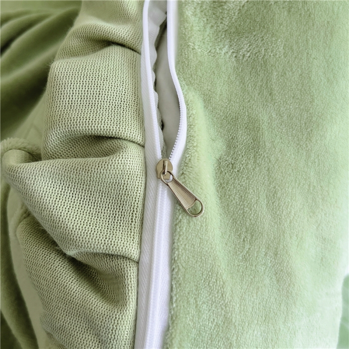 91家纺网 家纺一手货源 找家纺 十个点家纺 2024新款牛奶绒欣雅床盖四件套 欣雅-奶油绿