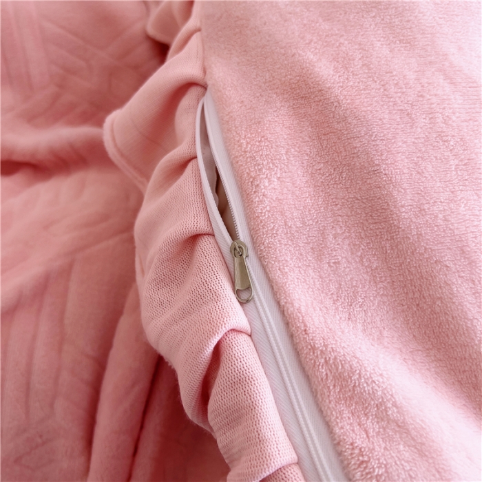 91家纺网 家纺一手货源 找家纺 十个点家纺 2024新款牛奶绒欣雅床盖四件套 欣雅-胭脂粉