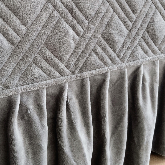 91家纺网 家纺一手货源 找家纺 十个点家纺 2024新款牛奶绒欣雅系列单床盖 欣雅-奶油灰