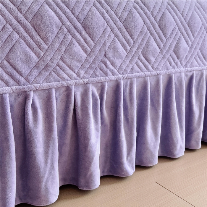 91家纺网 家纺一手货源 找家纺 十个点家纺 2024新款牛奶绒欣雅系列单床盖 欣雅-香芋紫