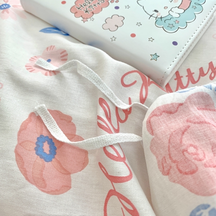 91家纺网 家纺一手货源 找家纺 朵希曼 2026新款全棉花边Kitty系列四件套 花边款-花花凯蒂