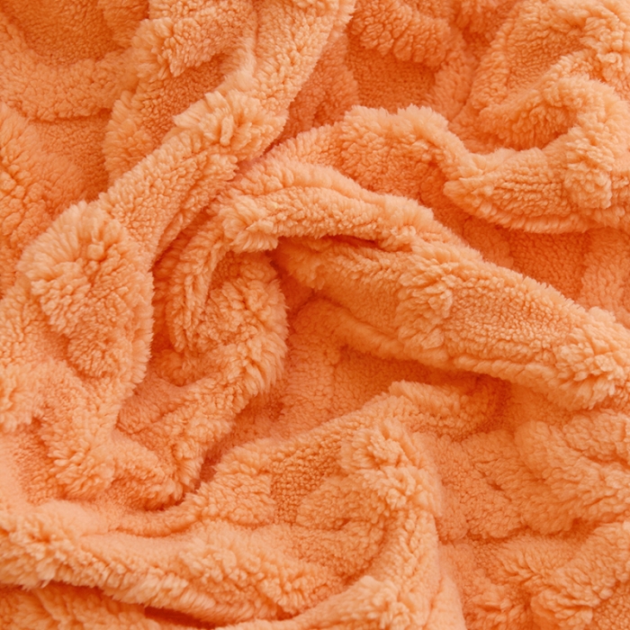 91家纺网 家纺一手货源 找家纺 启博家纺 2023新款保暖简约提花绒椅子套 活力橙