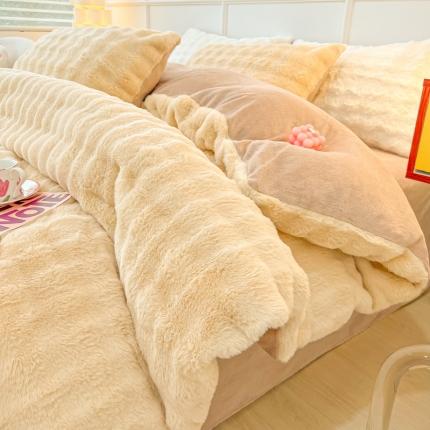 91家纺网 家纺一手货源 找家纺 （总）韩都家居 2023新款泡泡兔绒牛奶绒四件套