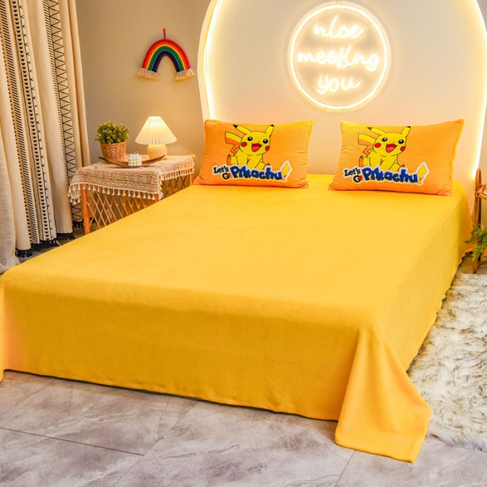 91家纺网 家纺一手货源 找家纺 ds生活馆2025新款大版卡通水晶牛奶珊瑚绒单被套三四件套 快乐皮卡