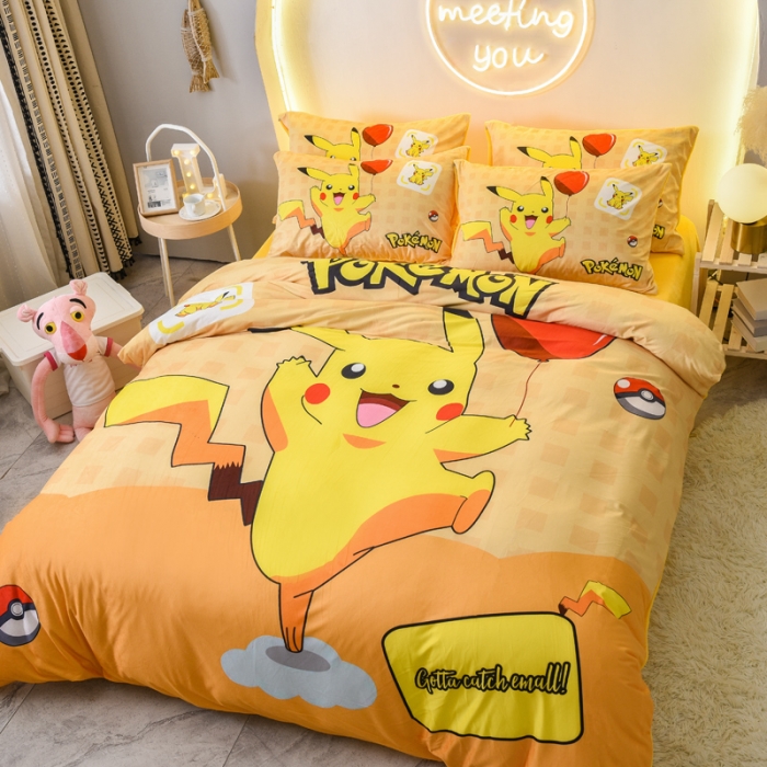 91家纺网 家纺一手货源 找家纺 ds生活馆2025新款大版卡通水晶牛奶珊瑚绒单被套三四件套 气球皮卡