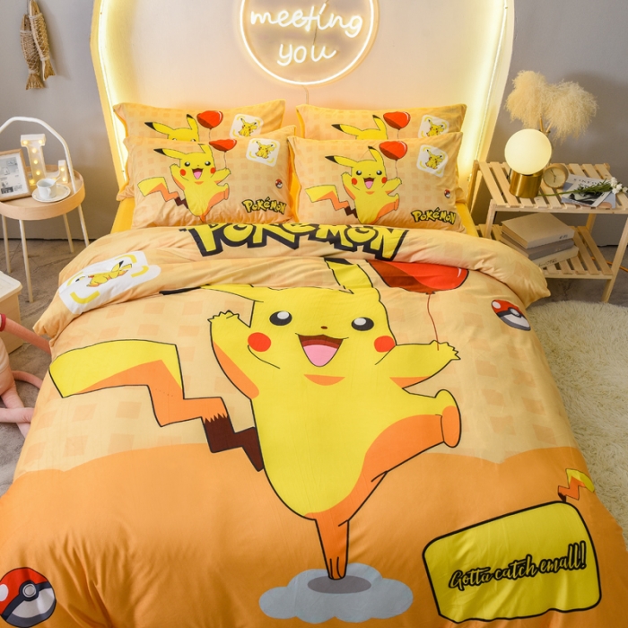 91家纺网 家纺一手货源 找家纺 ds生活馆2025新款大版卡通水晶牛奶珊瑚绒单被套三四件套 气球皮卡