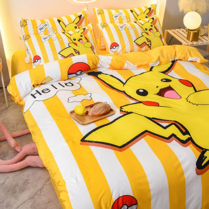 91家纺网 家纺一手货源 找家纺 ds生活馆2025新款大版卡通水晶牛奶珊瑚绒单被套三四件套 闪电皮卡