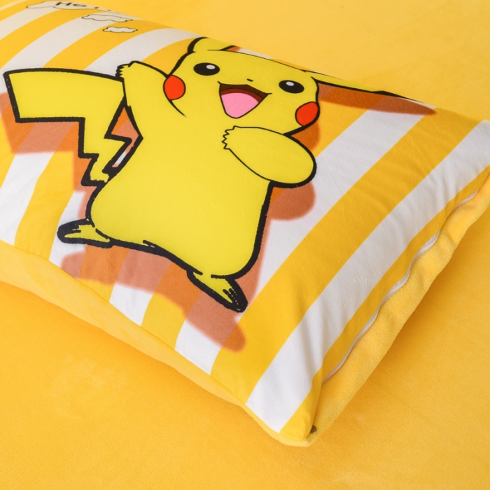 91家纺网 家纺一手货源 找家纺 ds生活馆2025新款大版卡通水晶牛奶珊瑚绒单被套三四件套 闪电皮卡