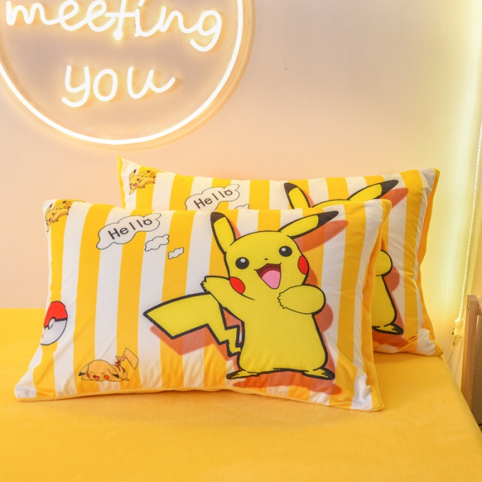 91家纺网 家纺一手货源 找家纺 ds生活馆2025新款大版卡通水晶牛奶珊瑚绒单被套三四件套 闪电皮卡