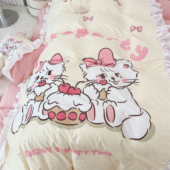 91家纺网 家纺一手货源 找家纺 总 昔可家纺 2023新款花边数码宝宝绒四件套