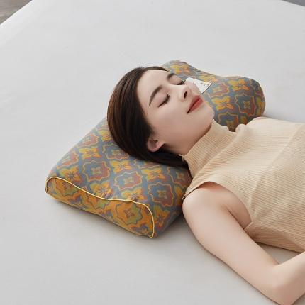 91家纺网 家纺一手货源 找家纺 乐可 2023新款双层纱荞麦护颈枕 双层纱荞麦护颈枕-黄色【单只装】