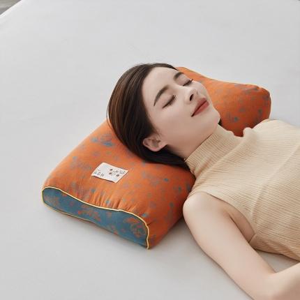 91家纺网 家纺一手货源 找家纺 乐可 2023新款双层纱荞麦护颈枕 双层纱荞麦护颈枕-橙色【单只装】