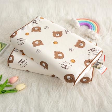 萌番宝 2023新款A类60支全棉卡通儿童乳胶枕幼儿园枕午睡枕 曲奇咖熊