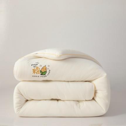 91家纺网 家纺一手货源 找家纺 慕尚家纺 2025新款玉米纤维针织棉被 玉米白