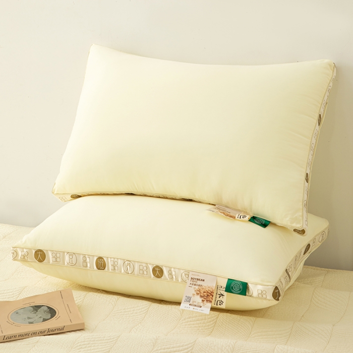91家纺网 家纺一手货源 找家纺 总爱来伊家纺 2023新款本色A类回归大豆滋养枕芯枕头48*74cm