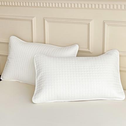 春雨家居 2024新款全棉隔脏夹棉枕套 白色