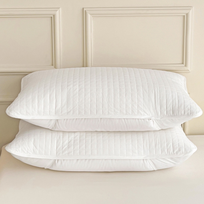 91家纺网 家纺一手货源 找家纺 春雨家居 2024新款全棉隔脏夹棉枕套 白色