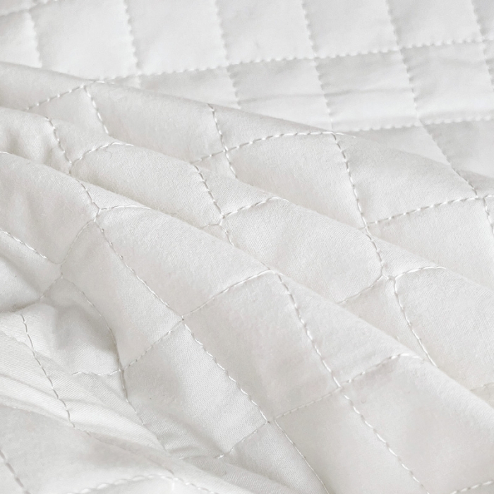 91家纺网 家纺一手货源 找家纺 春雨家居 2024新款全棉隔脏夹棉枕套 白色