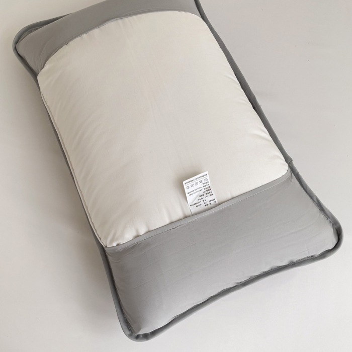 91家纺网 家纺一手货源 找家纺 春雨家居 2024新款全棉隔脏夹棉枕套 灰色