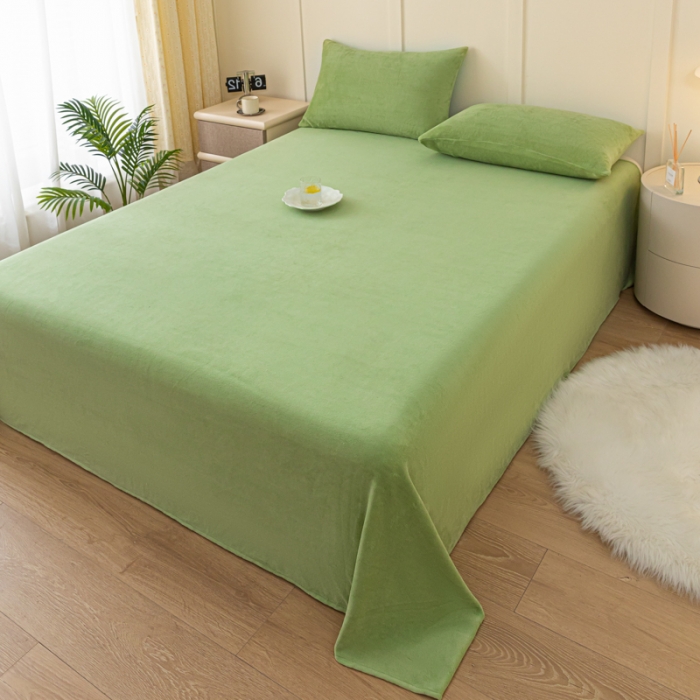 91家纺网 家纺一手货源 找家纺 （总）慕澄家纺 2023新款纯色牛奶绒加厚保暖多功能床单盖毯