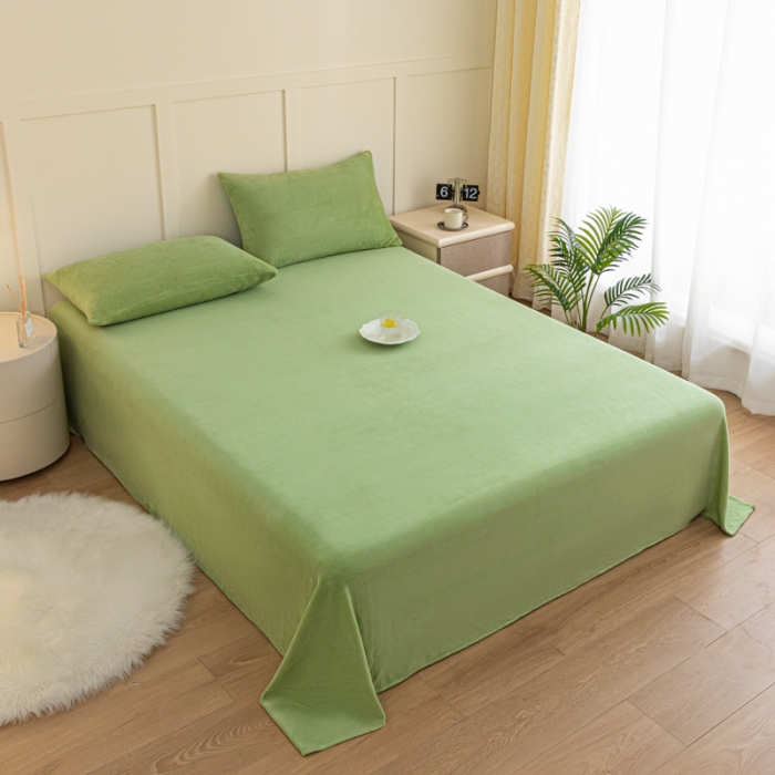 91家纺网 家纺一手货源 找家纺 （总）慕澄家纺 2023新款纯色牛奶绒加厚保暖多功能床单盖毯