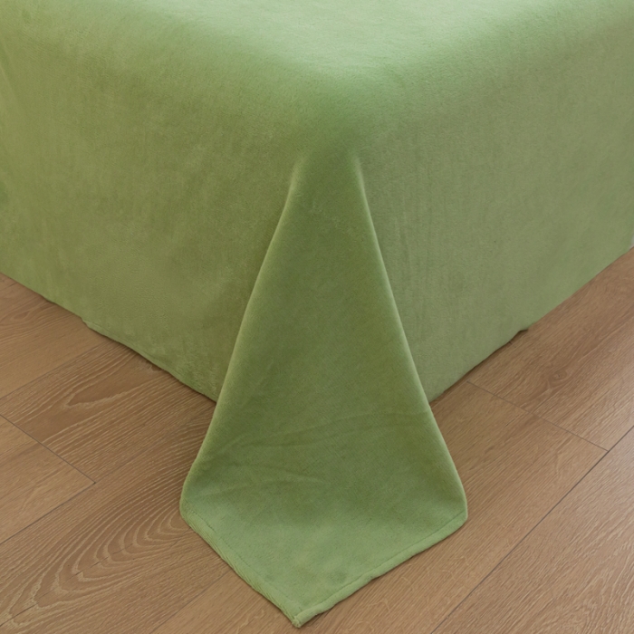 91家纺网 家纺一手货源 找家纺 慕澄家纺 2023新款纯色牛奶绒加厚保暖多功能床单盖毯 床单-抹茶