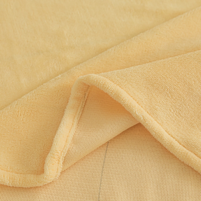 91家纺网 家纺一手货源 找家纺 慕澄家纺 2023新款纯色牛奶绒加厚保暖多功能床单盖毯 床单-杏黄